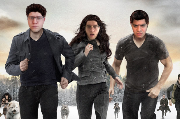 Brian, Taylor, and Jorge as the three leads from Twilight